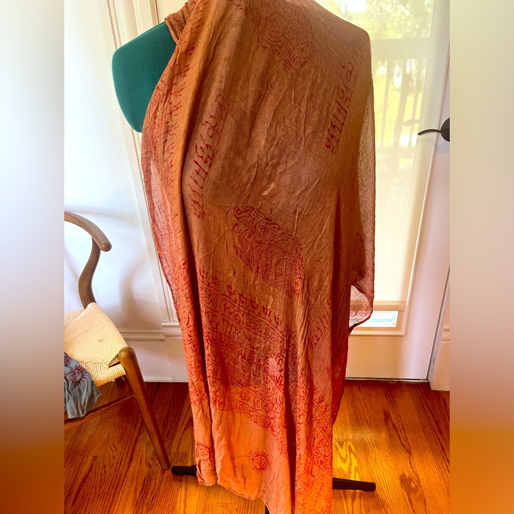 Orange cotton scarf